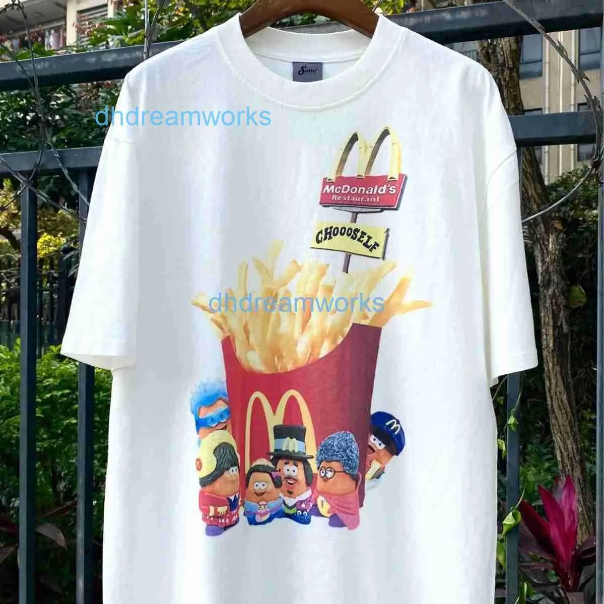 セントマイケルチョムファミリーズ摩耗半袖ビンテージファッションブランドアメリカンウォッシュTシャツ男性1pcq