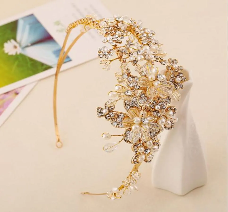 New Fashion Crystal Flower Headpiece Wedding Hair Accessories Special Occasion Headbands Bridal Headband Tiara5656485