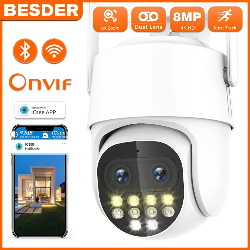 Wifi Camera 8X Digital Zoom AI Person/Animal/Vehicle Detection CCTV Home Surveillance IP Work With Alexa