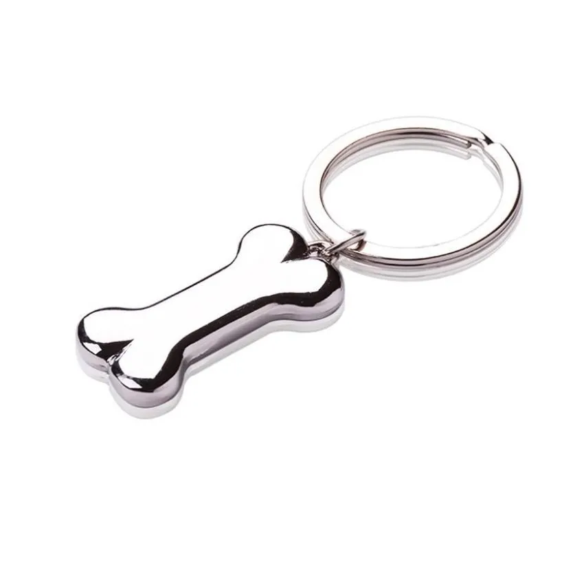 Porte-clés mignon chien os porte-clés mode alliage charmes animaux pendentif étiquettes anneau pour hommes femmes cadeau voiture porte-clés bijouxkeychains234n