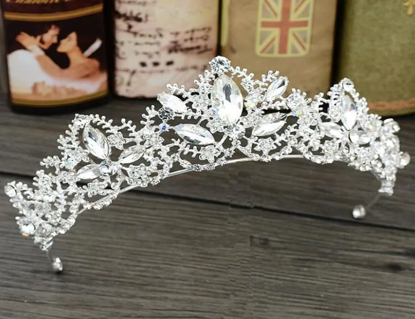 Bridal Jewelry Wedding Dress Accessories Europe and America Crystal Crown hoop alloy drill headwear accessories4656858