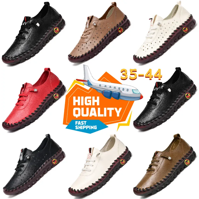 Sportschoenen GAI Designer Vrijetijdsschoenen Handgemaakte peeszool Moederschoenen Dames Heren Platte enkele schoenen Leer Softy bodems Plat antislip 35-43 maat