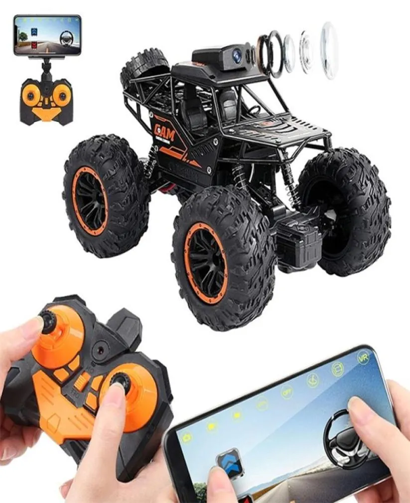 Carro rc 24g 720p wifi fpv câmera hd suv offroad controle remoto de alta velocidade carro de escalada carro brinquedos infantis 2203027987705