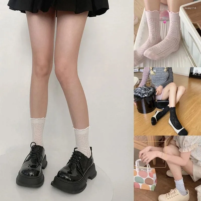 Kadın Çorap Fırıltı Lisesi Kızlar Uzun ayak bileği düz renkli kuşu çorap damla
