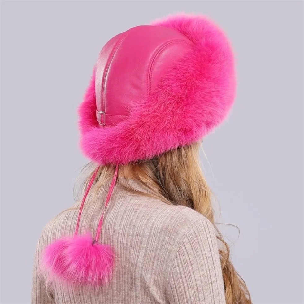 Ryska vinter naturlig päls hatt varm mjuk fluffig riktig bombplan hattar luxuriou kvalitet handgjorda mössor 201019321f