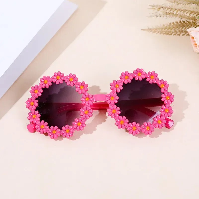 kids sunglasses round flower Fashion Sun glass girls boys sport shades outdoor sun eyewear daisy shaped UV400 resistant suneyewears