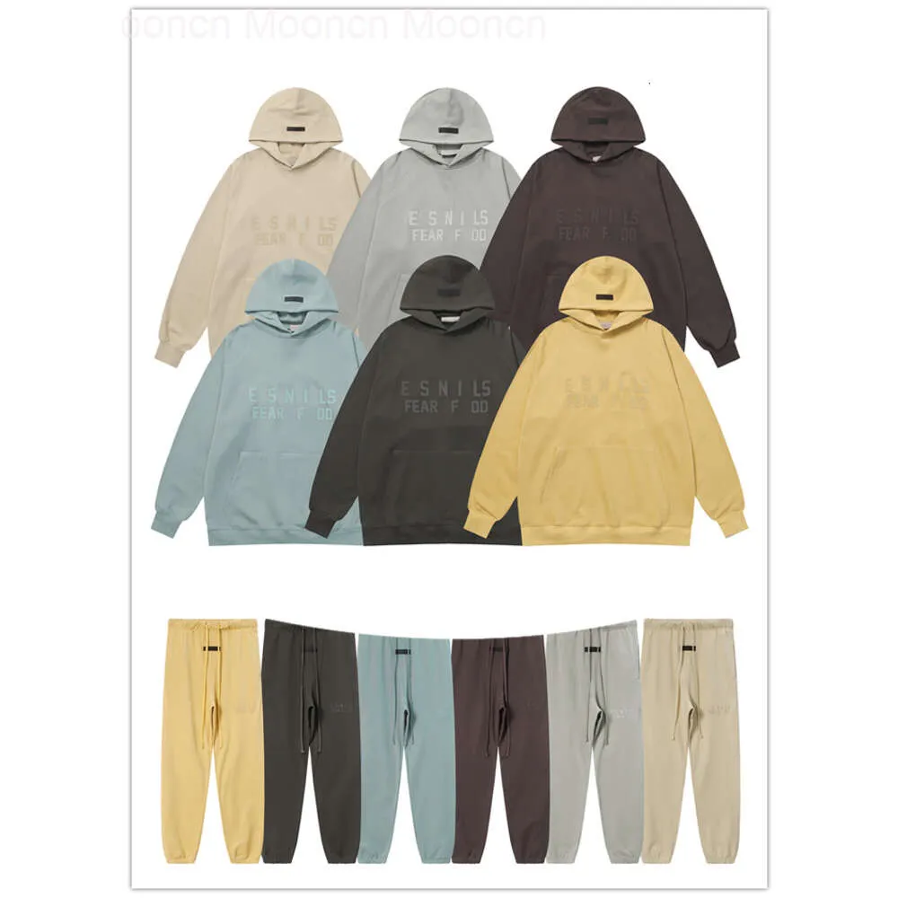 Designer mens hoodie calça moletom tecido de lã nova ameixa roxo nevoeiro azul selo cinza areia branco ganso amarelo luz preto rua hip hop 100% algodão tamanho europeu e americano