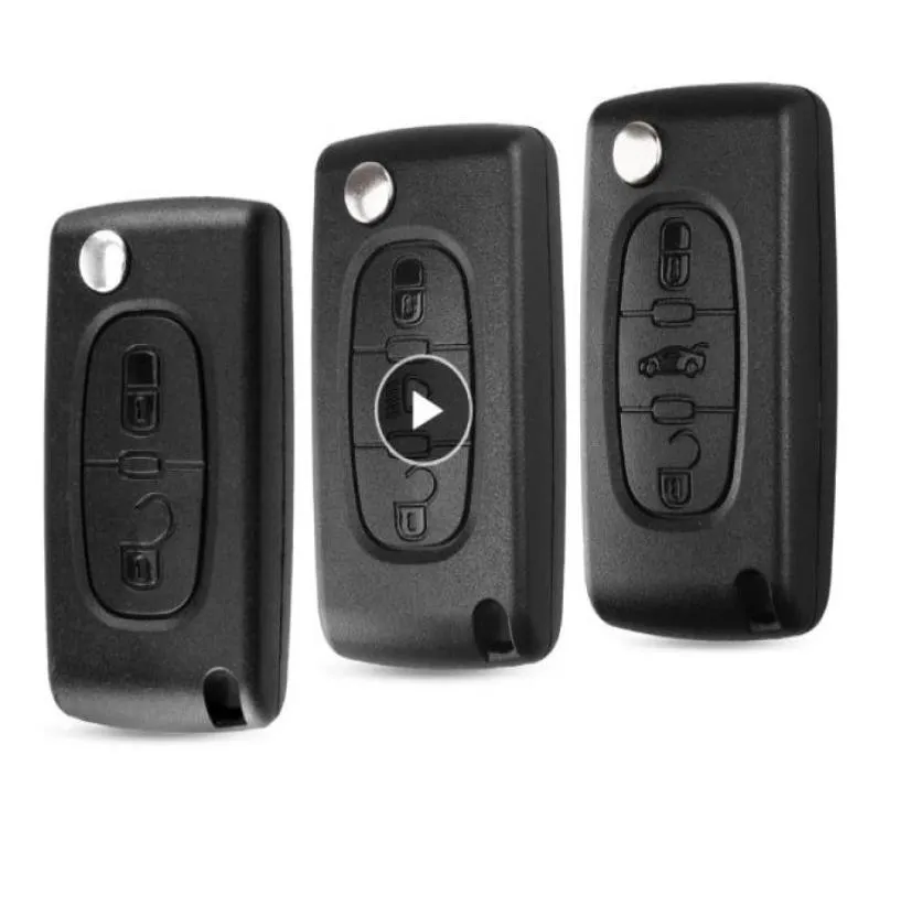 KEYYOU – coque de clé télécommande pliable, pour Peugeot 207 307 308 407 607 807, citroën C2 C3 C4 C5 C6, 234 boutons, 1386011