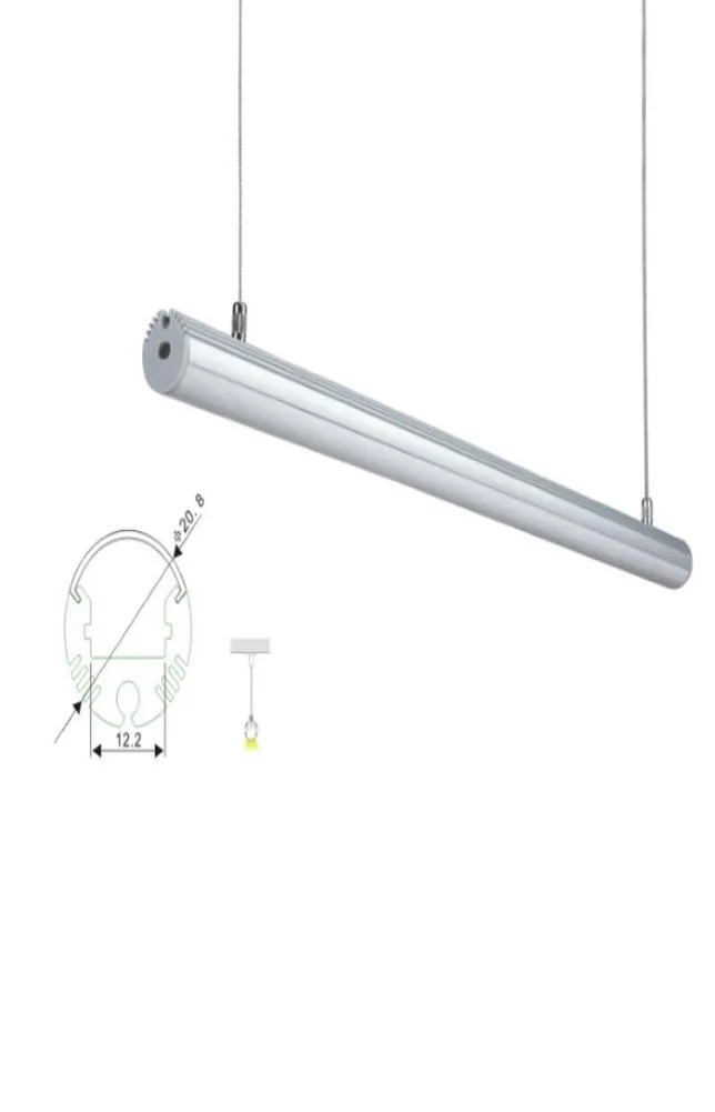 Set da 10 X 1 M Al6063 T6 Canale con profilo in alluminio a led di forma rotonda ed estrusione in alluminio a led per lampade a soffitto o a sospensione7654447