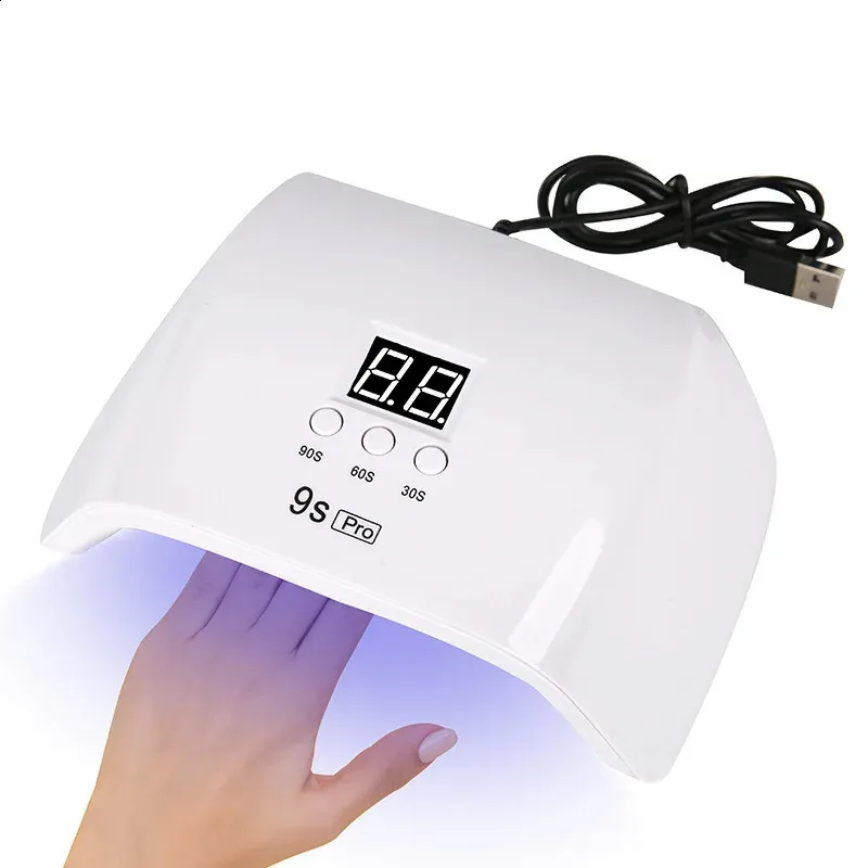 Nageltorkar Portable USB -kabel Hem Nagellampa för torkning och härdning av nagellack med 24 pärlor UV LED -lampa 240305