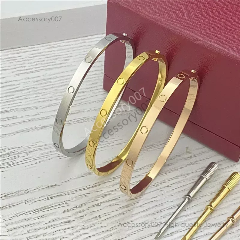 designer jewelry braceletfor Men Designer Women Diamond Titanium Steel Bangle Sier Rose Gold Bracelets 4MM Wide 6th Generation Bracelet Jewelry Gift