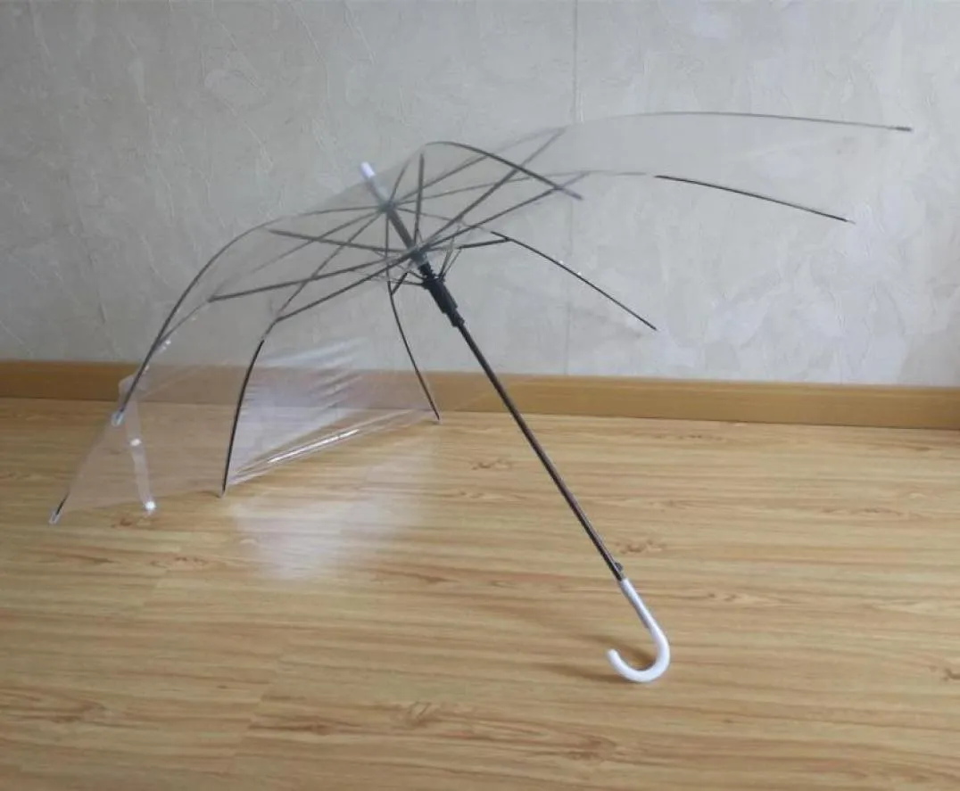 Umbrellas 50PCS Whole Transparent Multicolor Clear PVC Long Handle Rainproof2479673
