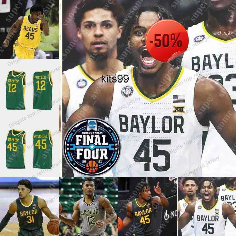 NCAA Baylor Bears كرة السلة Jersey Adam Flagler LJ Cryer Keyonte George Flo Thamba Jalen Bridges Langston Love Dale Bonner Caleb Lohner