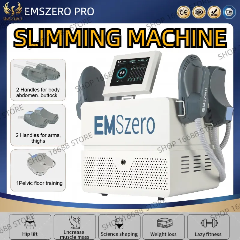 Emszero Nova NEO Profissional EMS ZERO PRO ULTRA RF Máquina de escultura corporal HIEMT Peso Emagrecimento Perda de gordura Estimulação muscular 6500W 0-15 Tesla Máquina