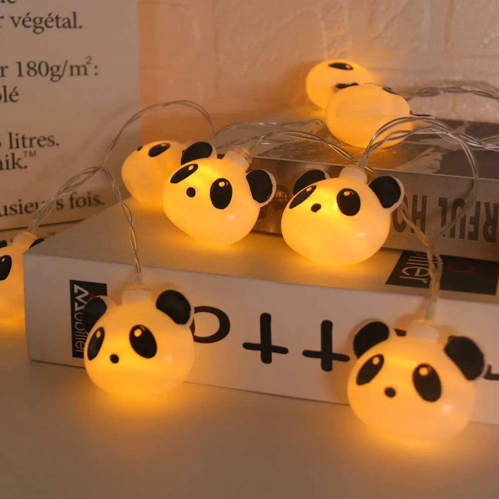 Nuova stringa di luci a forma carina da 1,5 M alimentata a batteria Fata LED Lampada ghirlanda bambini Panda Tema Compleanno Baby Shower Decor
