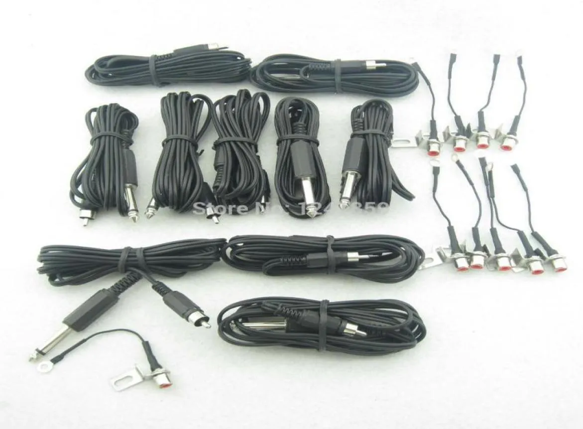 Whole5 Set Black RCA Jack Conversion Tattoo Power Clip Cord For Tattoo Power Kit Set Supply TCC055380713