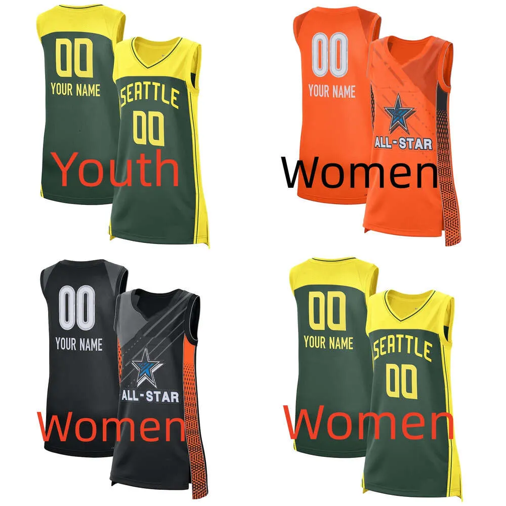 2023 All-Star Women Basketball Seattle Storm Jerseys 5 Gabby Williams 12 Dulcy Fankam Mendjideu 21 Mercedes Russell 8 Joyner Holmes 6 Jade Melbourne 22 Yvonne Turner