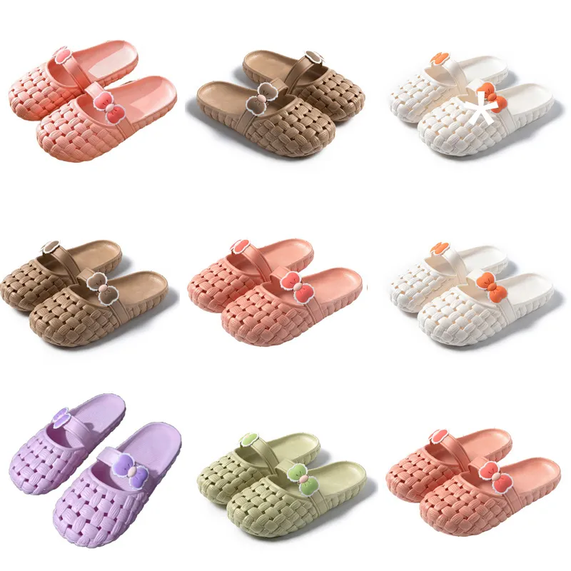 New Slippers Summer Designer for Product Women Green White Pink Orange Baotou Flat Bottom Bow Slipper Sandals Fashion-037 Womens Flat Slides Outdoor 48 s