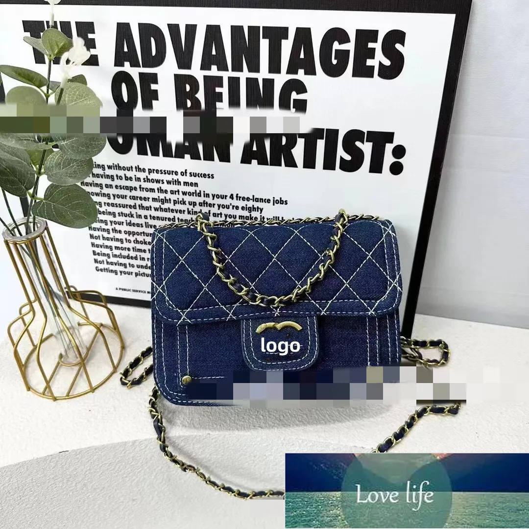 Retro Tuval Jean Bag Rhombus Elçi Çantası Kafuu Zincir Çantalar Omuz Messenger Çantaları