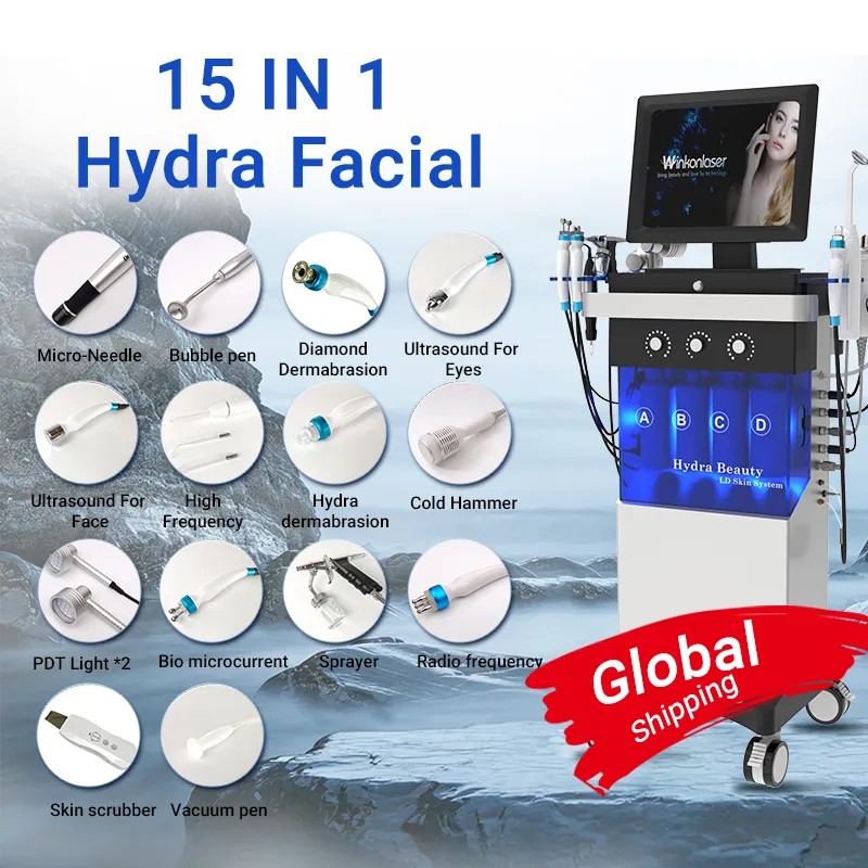 Hydra ansiktsmaskin vatten dermabrasion ansikts spa vård hydro dermabrasion h2o2 vatten skalning ansiktshud por rengöring