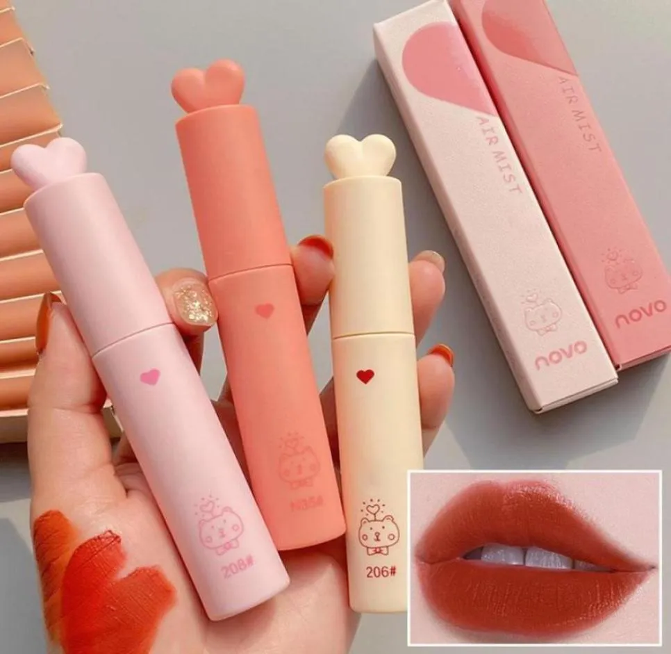 Lip Gloss 6 Colors Air Velvet Mud Matte Long Lasting Women Fashion Waterproof Tint Makeup Cosmetics Lipstick Natural7755570