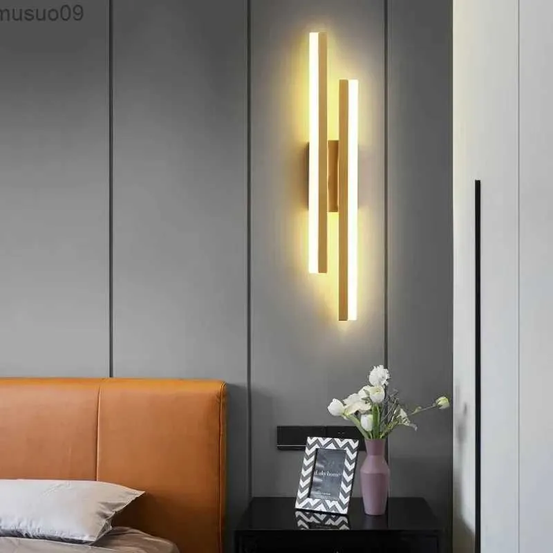 Vägglampa led sovrum vägglampa sconces koppar linje rör akryl lampskärm inomhusbelysning för vardagsrumskorridorlampa