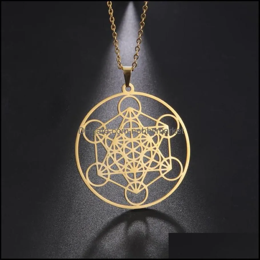 Andere Modeaccessoires Edelstahl-Halskette Männlich Weiblich Geometrischer Dign-Stahlschmuck Erzengel-Dign Und Metatron-Siegel Digned Von T322c