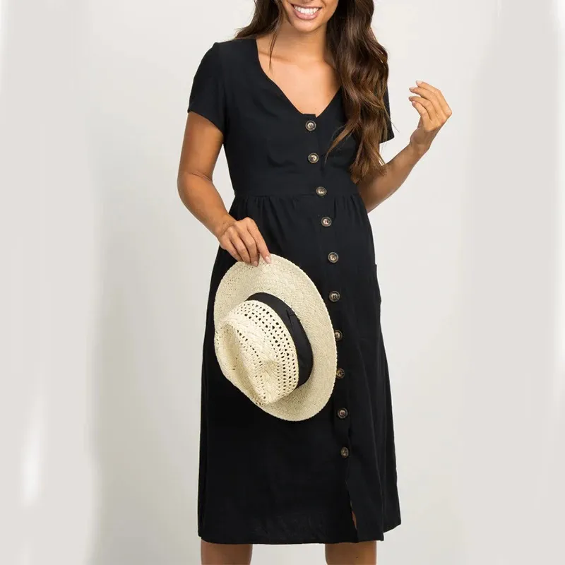 Plus Size Summer Dresses For Curvy Women OUGES Maternity Maxi