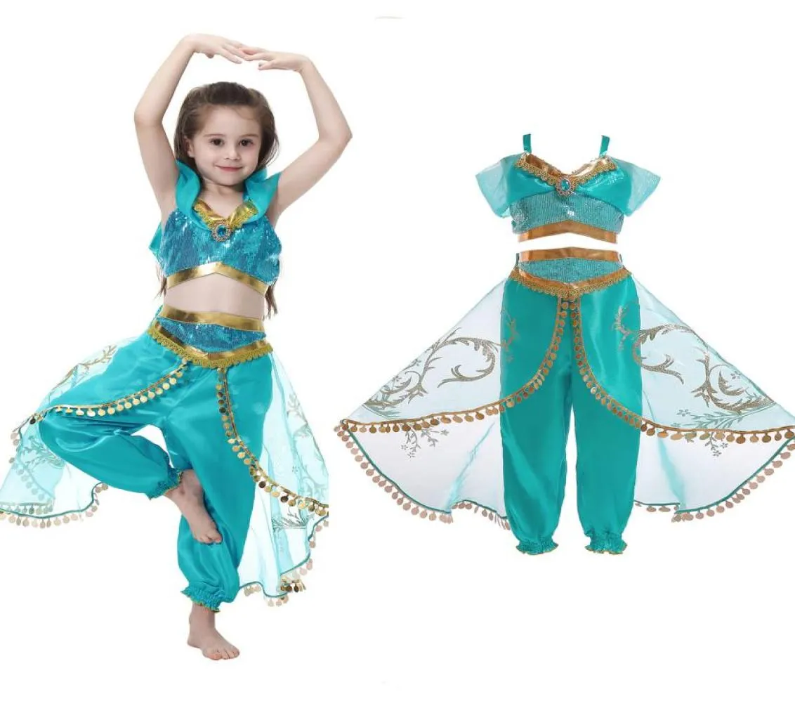 Children039s kleding nieuwe set kinderen kostuums Aladdin magische lamp jasmijn cosplay prinses dress party imitatie 3700698