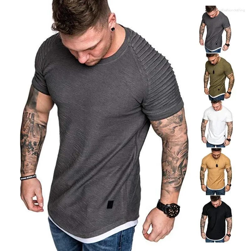 Chemises décontractées pour hommes, séchage rapide, t-shirts de course, solide, haut de hanche, respirant, manches courtes, Sport, Fitness, serré