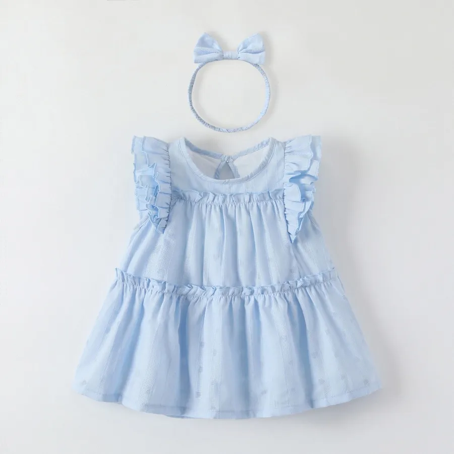 Kinder Baby Mädchen Kleid Sommer blaue Kleidung Kleinkinder Kleidung BABY Kinder Mädchen lila rosa Sommerkleid q8HC #