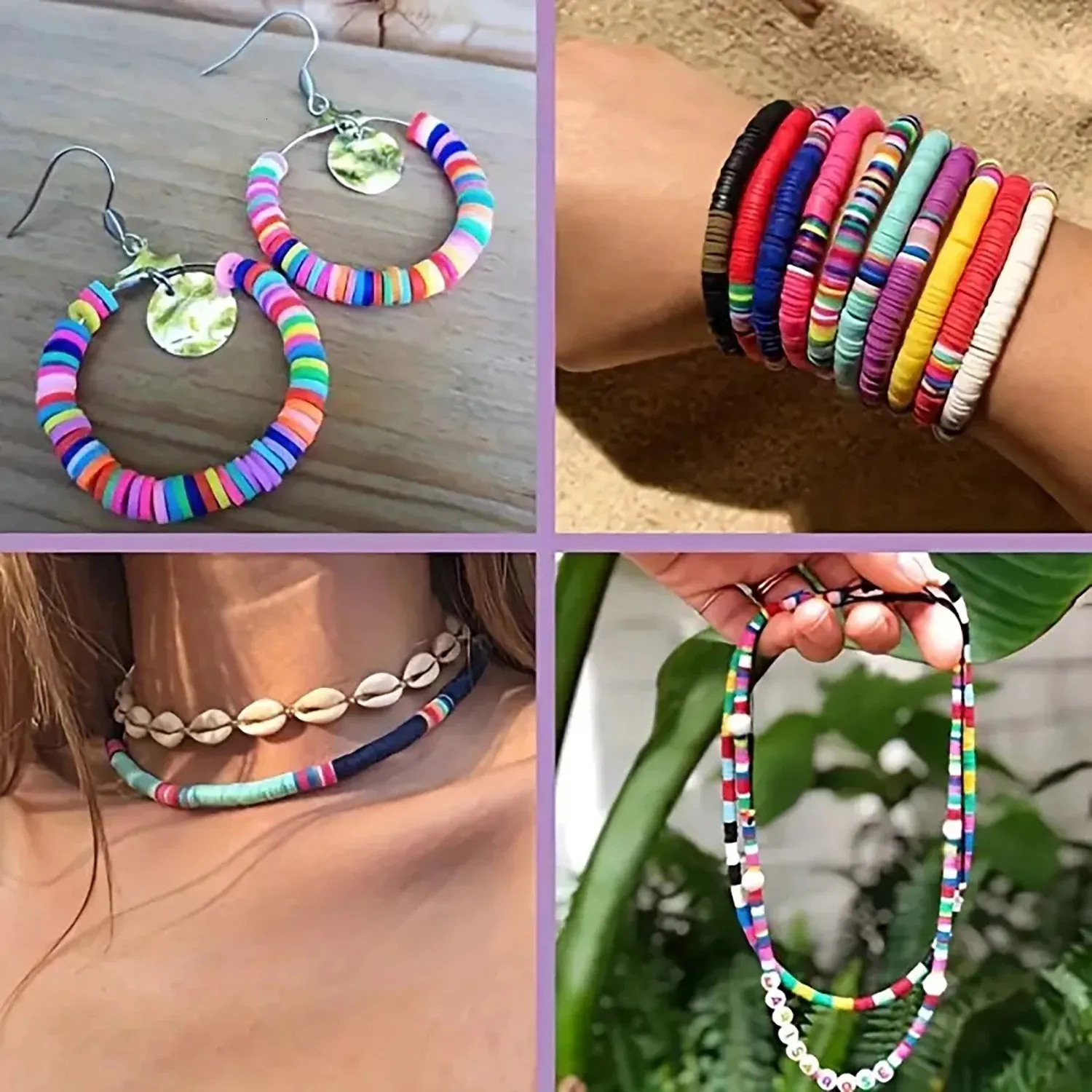 6000 Pcs Clay Beads Jewelry Making Kit For Bracelets - Includes 6mm Beads, Charms & Elastic Strings - View #10
