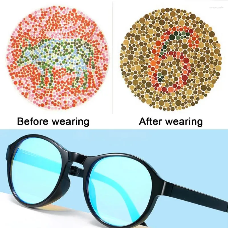 Solglasögon Rödgrön färgblindhet Korrigeringsglasögon unisex Fashion Ultralight High Definition glasögon Fällbara ramlinser