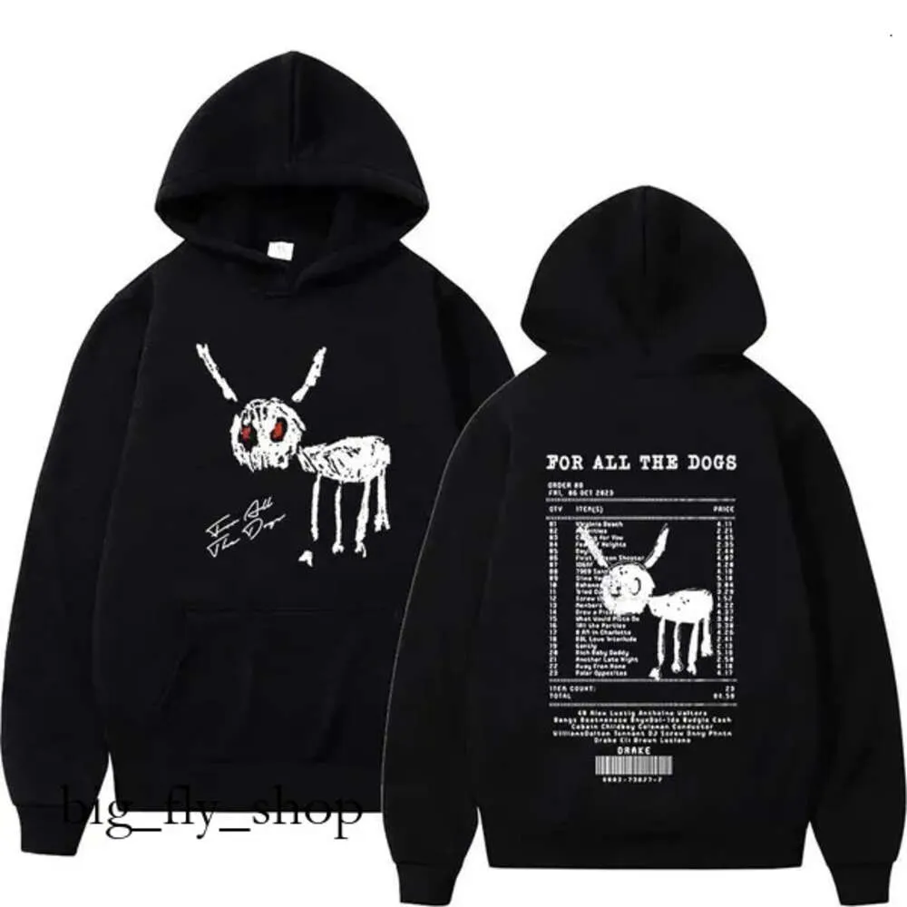 Rapper Drake dla wszystkich psów Letter Męski Hip Hop Mężczyznę Hip Hop Vintage Pullover Bluza Moda Casual Oversizehed Hooded Streetwear 231220 281