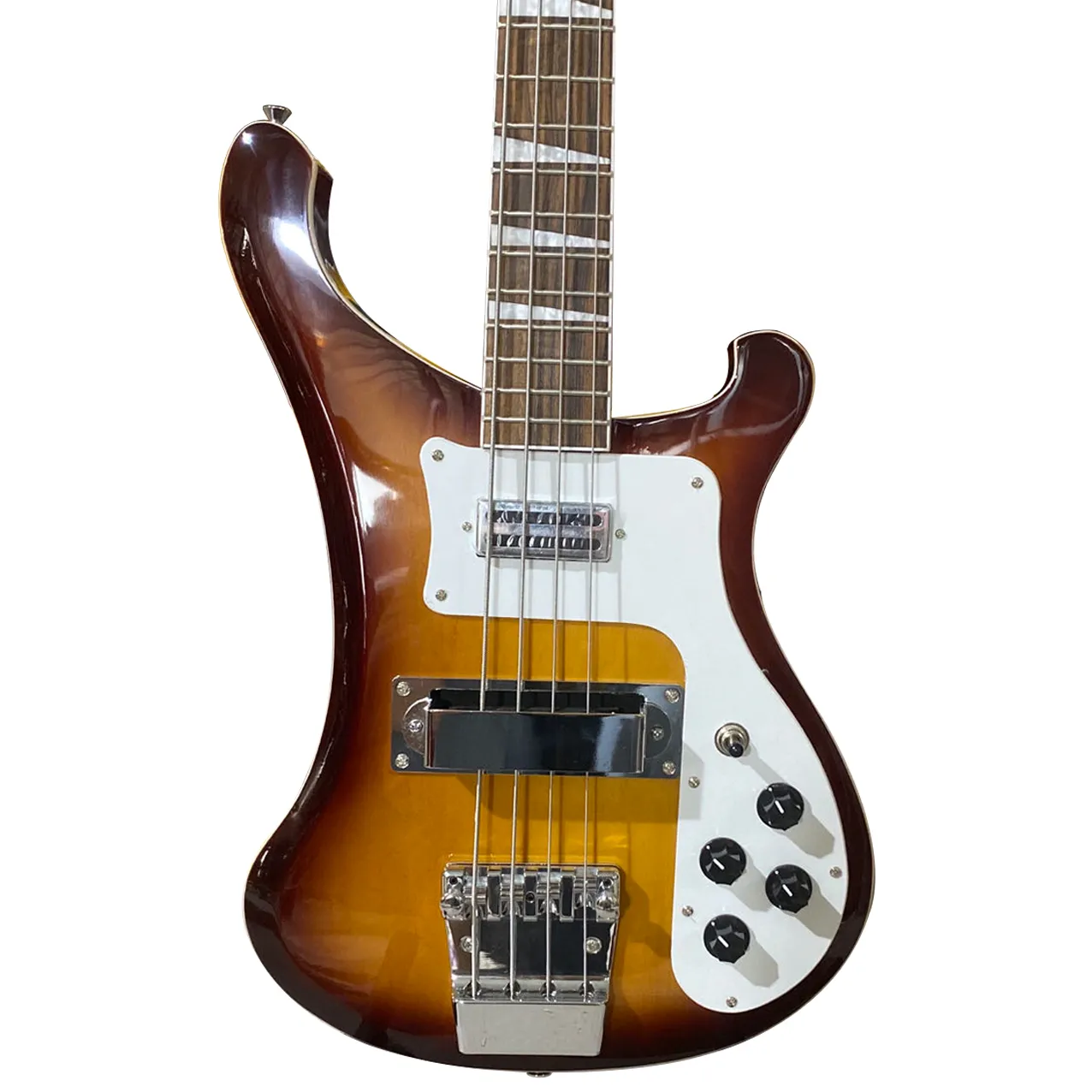 4003 bas gitar, ricken backer elektro gitar, basswood gövdesi, vintage sunburst rengi, 4 tel guitarra,