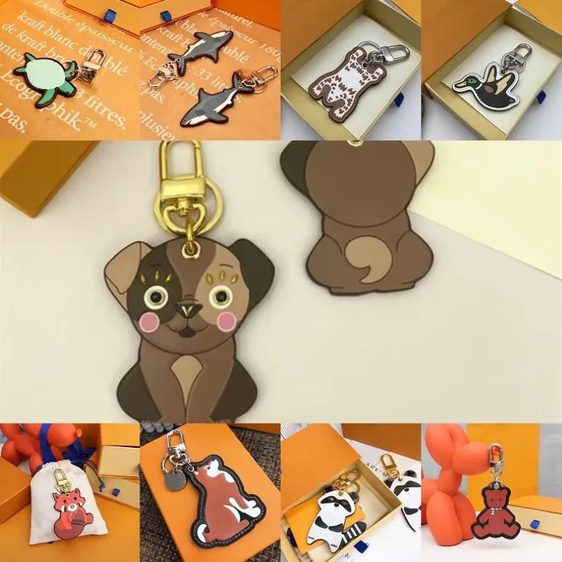 Classique Dessin Animé Mignon Tigre Porte-clés Portefeuille Porte-clés Designer Animal Voiture Pingouin Lettre Renard Porte-clés Femmes Charme Pendentif Accessorie208U