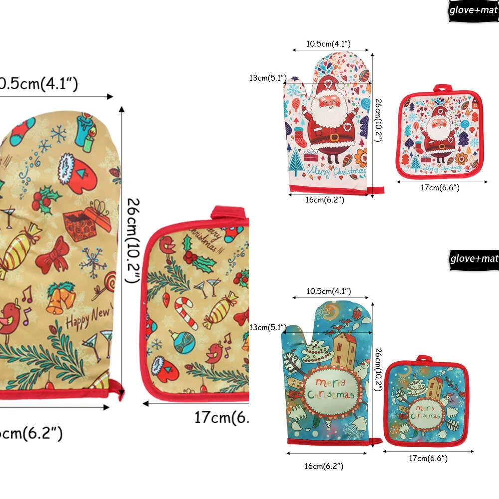 Nieuwe Magnetron Handschoen Pannenlap Keuken Anti-Hot Mat Isolatie Wanten Voor Kerstmis Thuis Feestartikelen Bakhandschoenen