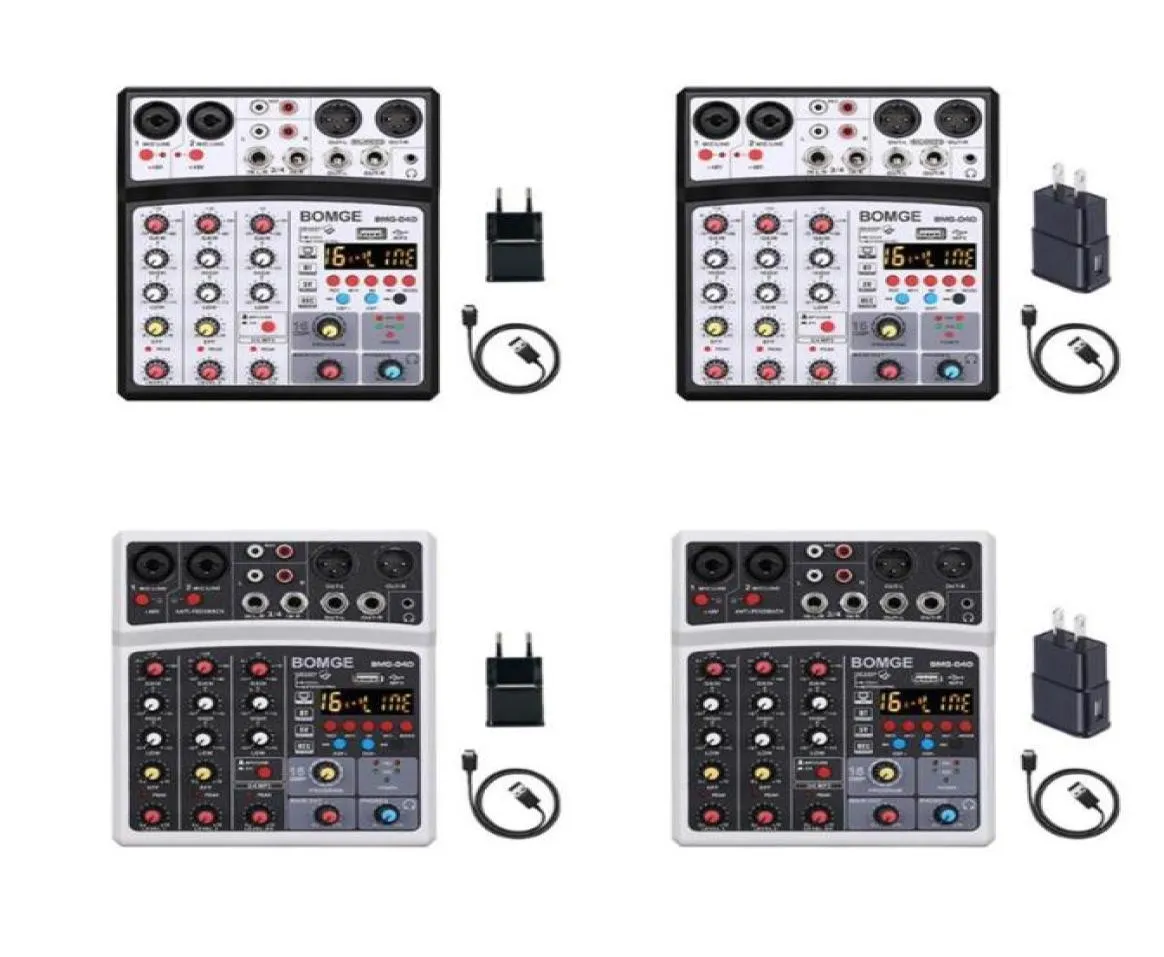 Prises d'alimentation intelligentes Mélangeur audio sans fil Compatible Bluetooth Carte son USB portable Ensemble d'équipement de diffusion en direct Anchor 4 Channel29164554