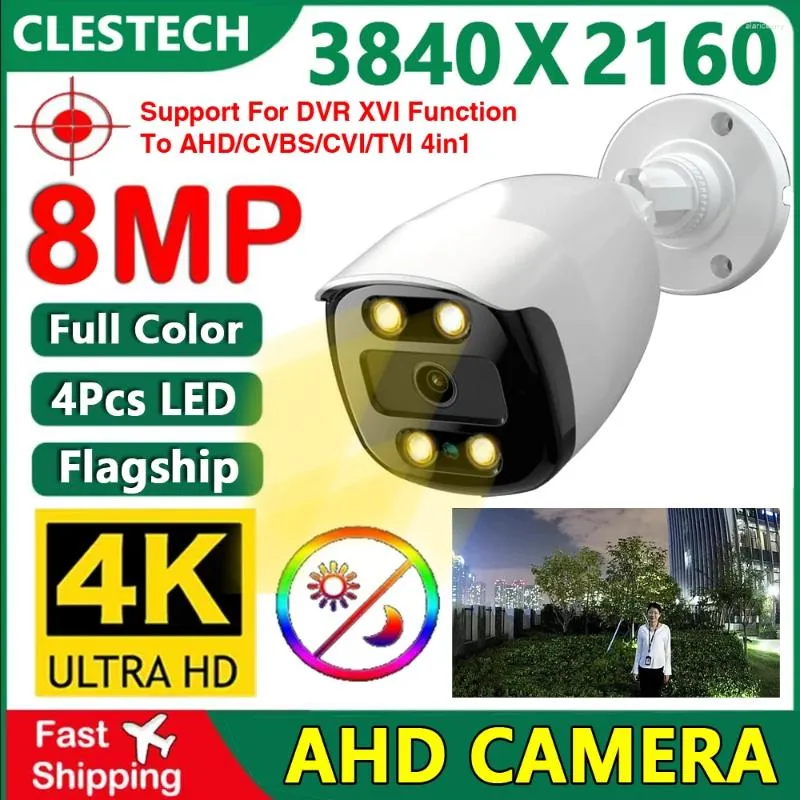 Câmera de segurança cctv ahd 5mp 24h cor cheia visão noturna matriz luminosa 4led coaxial digital h265 ao ar livre à prova dip66 água ip66