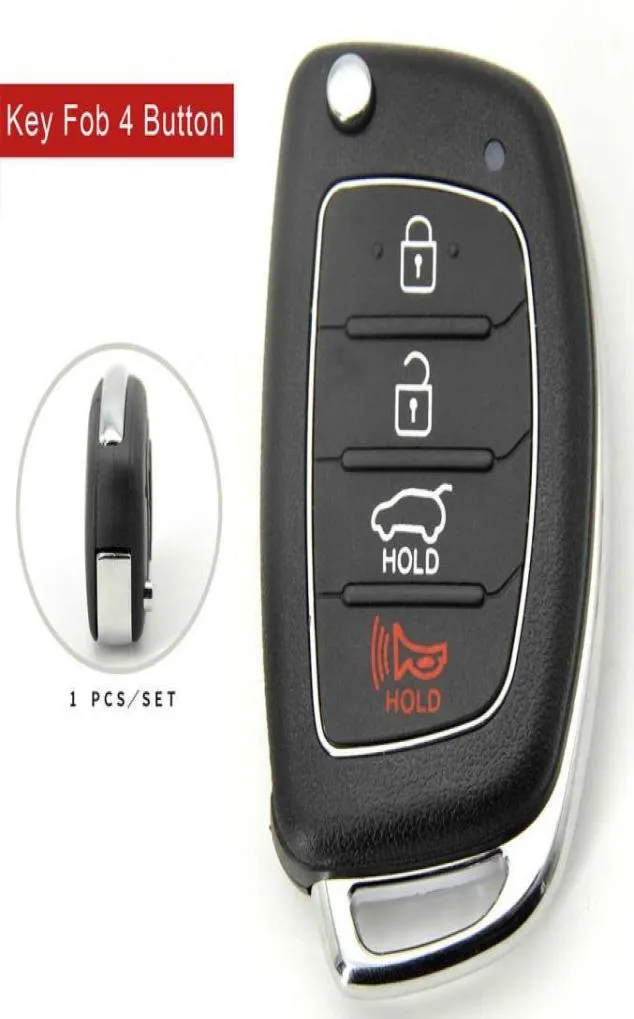 قابلة للاستبدال CAR CAR Remote Key Shell Case لـ Hyundai Santa Fe Sonata Tucson I40 IX45 Case 4 Case 4 with uncut Blade1242563