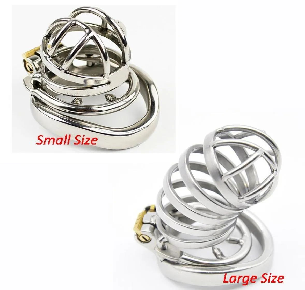 Stainless Steel Device Cage Super Small Cock Cage Penis Lock Cage with Anti-off Cock Ring Fetish Erotic Sex Toys for Men4379941