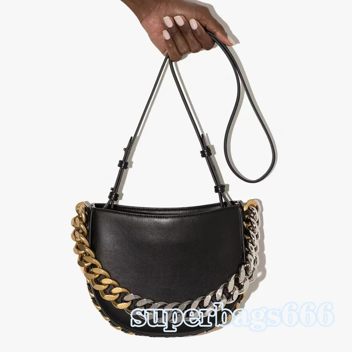 Stella McCartney Falabella Mini Tote Woman Metallic Women Torebka Worka Leisure Wysokiej jakości skórzane torby na ramię