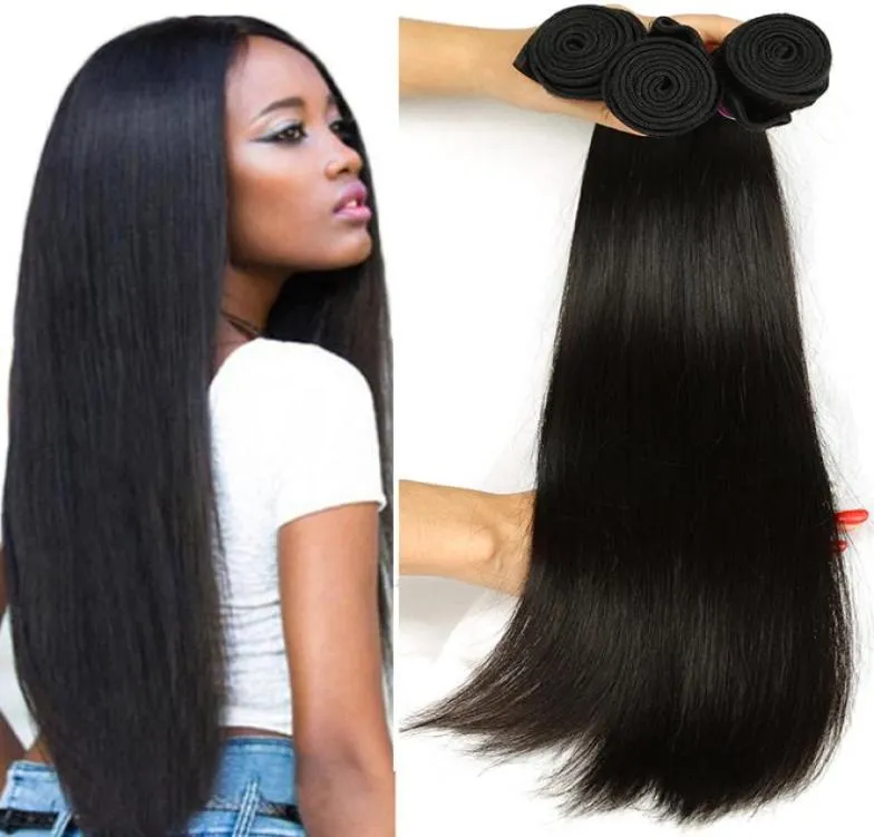 Peruanisches, malaysisches, indisches, brasilianisches, glattes, reines Haar, 3 Bundles Deal, brasilianisches glattes Haar, Bundles, unverarbeitetes Echthaar, Wea8206704