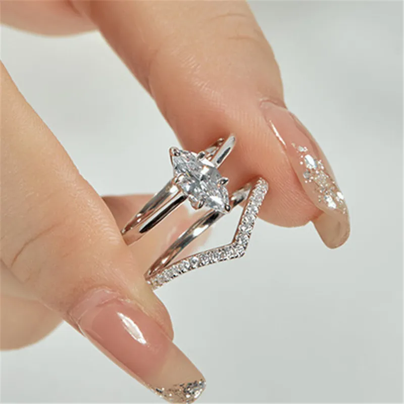 Sterling Silver Cubic Zirconia Engagement Rings