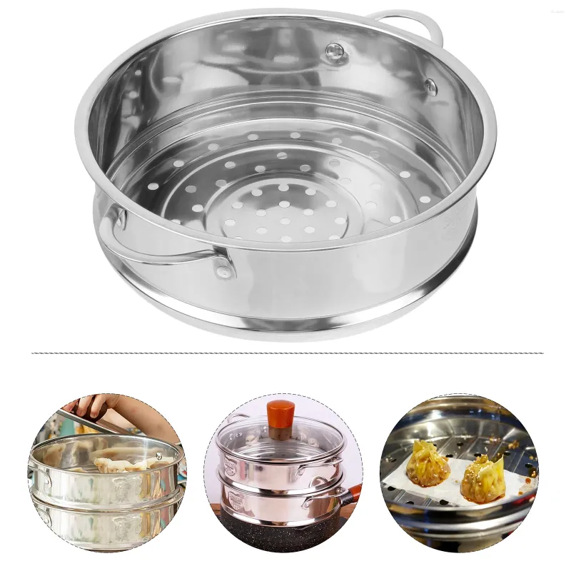 Double chaudière 16 Cm en acier inoxydable, marmite à vapeur, panier alimentaire, poignée chignon avec couvercle, ustensiles de cuisine, grille, boulettes de cuisine