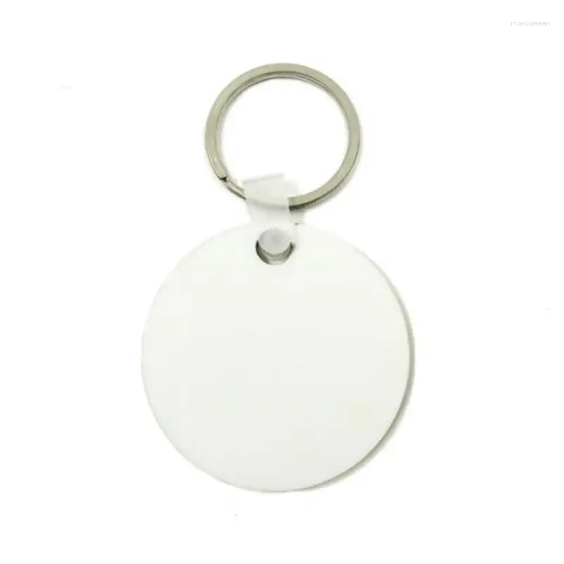 Keychains 10pcs Round Blank MDF Thermal Transfer Board Sublimation Printing Keyring Keychain For Heat Press Machine Gift Creative LYY9127