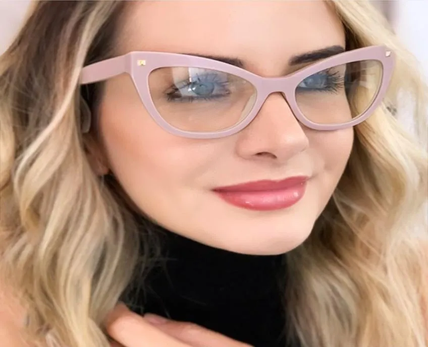 Luxury Cat Eye Designer Eyeglasses Glasögon Fashion Vintage Spectakles Frame Transparenta Glasses Women039s Eyewear Frames UV400 9656797