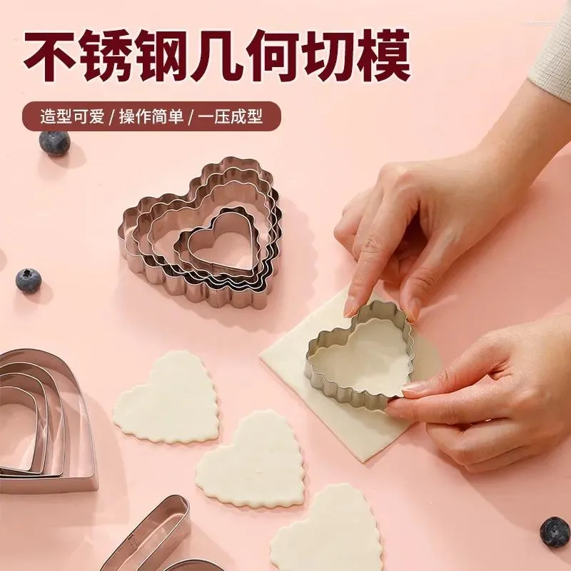 Baking Moulds Stainless Steel Cookie Mold Heart Shape Cutting Fruit Omelette Tool