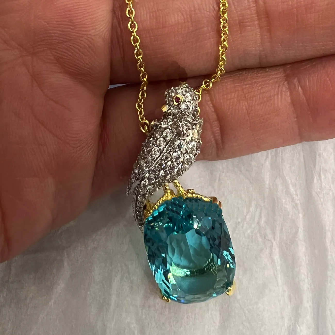 designer jewelry Bird shaped blue green with diamonds jewlery designer for women gift for love