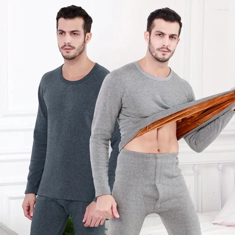 Herren-Thermounterwäsche, Winteranzug, warm halten, Nachtwäsche, Oberteile, Hosen, Set, 2-teilig, Herren-Pyjama, Herren-Baumwoll-Pyjama